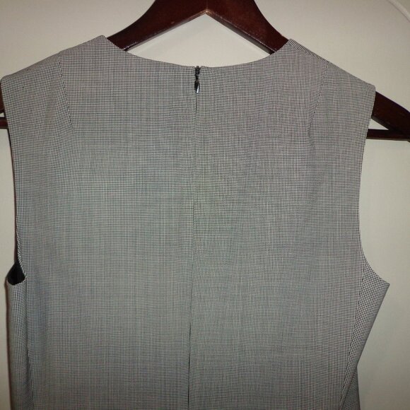 Theory Sleeveless Fitted Dress Size 2 Fully Lined Black/White Mini Houndstooth - Picture 5 of 12